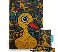 Puzzle da 1000 pezzi con anatra gialla in stile Pop Art per adolescenti, gioco di logica solido, divertimento rilassante, taglio di precisione, (50x75cm)