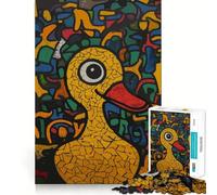 Puzzle da 1000 pezzi con anatra gialla in stile Pop Art per adulti, giocattolo intelligente, ideale per la casa, con bordi affilati, perfetto per i desideri di Babbo Natale (38x52cm)