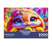 Puzzle da 1000 pezzi con anatra gialla, ottima idea regalo - Coniglietti, pulcini, corona di fiori, bizzarro e carino per adulti, uomini e donne, gioco educativo, sfida 38x26 cm/1000 pezzi