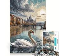 Puzzle da 1000 pezzi con anatre che nuotano, ideale per adolescenti Un gioco intelligente per rafforzare i legami familiari Taglio liscio Lista dei desideri di Babbo Natale 50x75cm