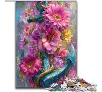 Puzzle da 1000 pezzi con ancora e fiori, per adulti, gioco interattivo per famiglie, decorazione fai da te per la casa, stimolante rompicapo regalo (dimensioni 26x38cm)