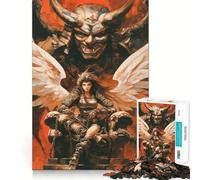 Puzzle da 1000 pezzi con angeli,demoni e samurai,divertente gioco mentale,senza spazi vuoti,design a incastro perfetto, riunioni di famiglia (38x26cm)