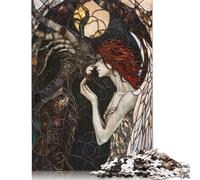 Puzzle da 1000 pezzi con angeli e demoni macchiati per adulti, puzzle di carta, regali di Halloween, puzzle per adulti, gioco educativo, sfida giocattolo (75x50 cm)
