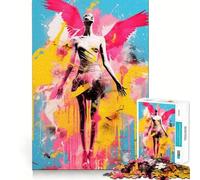 Puzzle da 1000 pezzi con angeli,graffiti e arte pop Divertimento e allenamento per la mente Pezzi precisi e facili da incastrare Un hobby affascinante per i momenti di svago (50x75cm)