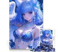 Puzzle da 1000 pezzi con angelo dai capelli blu e vittoria, ideale per adulti Un'attività rilassante e stimolante, perfetta per le feste (38x52cm)