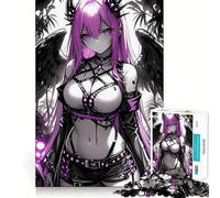 Puzzle da 1000 pezzi con angelo dai capelli rosa e ali, ideale per ragazzi, gioco di logica e antistress, con taglio liscio e design memorabile (38x52cm)