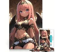 Puzzle da 1000 pezzi con angelo dai capelli rosa e ali nere gioco a tema animale ideale per adolescenti per allenare la mente un'attività creativa e rilassante un regalo perfetto per le festività