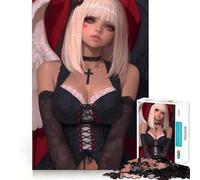 Puzzle da 1000 pezzi con angelo in abito nero,ragazza anime,per adulti,ideale per stimolare la mente Gioco con pezzi precisi e facili da incastrare,perfetto per un'attività rilassante di gruppo