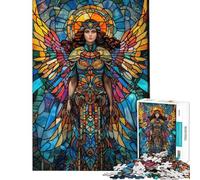 Puzzle da 1000 pezzi con angelo in vetro colorato ideale per ragazzi Un gioco di assemblaggio che allena la mente e la manualità Regalo perfetto per amici e familiari 50x75cm