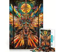 Puzzle da 1000 pezzi con angelo in vetro colorato per ragazzi, gioco di abilità mentale, svago, divertimento, design, assemblaggio, regalo elegante 50x75cm