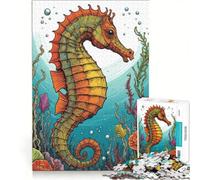 Puzzle da 1000 pezzi con animale cavalluccio marino, gioco educativo, decorazione perfetta, compleanno e Natale 50x75cm