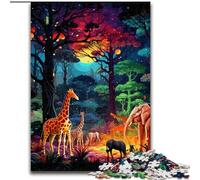 Puzzle da 1000 pezzi con animali africani, in legno, ideale per decorare casa e ufficio, regalo perfetto per il compleanno, 1000 pezzi(50x75cm)