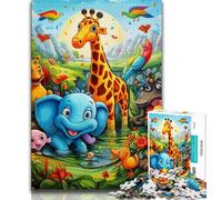 Puzzle da 1000 pezzi con animali africani, puzzle da 1000 pezzi per adulti, regali, giocattolo educativo intellettuale decomprimente, fantastici regali e giocattoli (38x26cm)