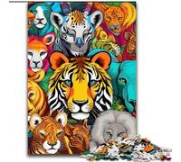 Puzzle da 1000 pezzi con animali africani Puzzle in legno, perfetto per decorare casa e ufficio, feste, compleanni e regali di Natale 1000 pezzi(50x75cm)
