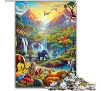 Puzzle da 1000 pezzi con animali africani, realizzato in cartone, gioco interattivo per famiglie, decorazione fai da te per la casa, sfida per il cervello, regalo da 1000 pezzi(26x38cm)