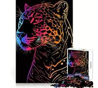 Puzzle da 1000 pezzi con animali al neon per adolescenti, ideale per ricordare i dettagli, per un momento di relax e divertimento, con bordi precisi, perfetto per una sorpresa di compleanno (38x52cm)