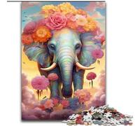 Puzzle da 1000 pezzi con animali colorati e elefanti in legno, regalo perfetto per genitori, amanti e amici - età 14+, 50x75cm, coinvolgente attività per serate di gioco in famiglia