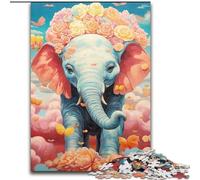 Puzzle da 1000 pezzi con animali colorati e elefanti in legno, regalo perfetto per genitori, amanti e amici - età 14+, 50x75cm, coinvolgente attività per serate di gioco in famiglia