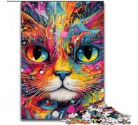 Puzzle da 1000 pezzi con animali colorati e gatti, per adulti, ideale per il divertimento in famiglia, regalo perfetto per feste e compleanni (dimensioni 50x75cm).