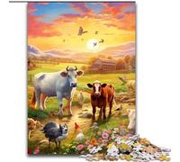 Puzzle da 1000 pezzi con animali da fattoria, adolescenti, coppie e amici per compleanni e Natale (dimensioni: 26x38cm)