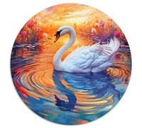 Puzzle da 1000 pezzi con animali e fenicotteri, rotondo, per adulti, attività educativa per lo sviluppo delle abilità cognitive (67,5x67,5cm)