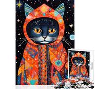 Puzzle da 1000 pezzi con animali tribali,gatto,giocattoli antistress,ottimo regalo per giochi impossibili,allena il tuo cervello e le tue mani,dimensioni 38x26cm