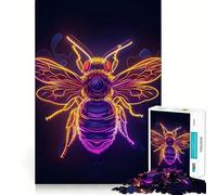 Puzzle da 1000 pezzi con ape e insetto,neon,gioco di precisione e cognitivo,ideale per il tempo libero e come regalo di Natale (38x52cm)
