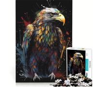 Puzzle da 1000 pezzi con aquila a figura intera colorata, gioco per tutta la famiglia, assemblaggio di motivi, con pezzi di forma casuale completamente ad incastro 38x26cm
