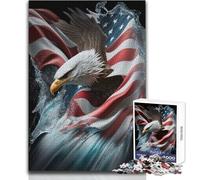 Puzzle da 1000 pezzi con aquila americana sulla bandiera degli Stati Uniti, giocattolo, gioco intellettuale, educativo, regali di Babbo Natale segreto, dimensioni 50x75cm