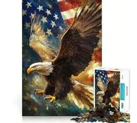 Puzzle da 1000 pezzi con aquila calva americana per adolescenti,gioco di memoria divertente,componenti robusti e ben rifiniti,portatile e adatto ai viaggi (38x52cm)