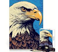 Puzzle da 1000 pezzi con aquila calva americana per ragazzi, ideale per stimolare la memoria, per un piacevole momento di relax, con incastri solidi e unici, regalo di Natale (38x52cm)
