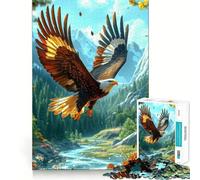 Puzzle da 1000 pezzi con aquila calva in volo,bordi sottili,puzzle di logica,gioco di svago,regalo di compleanno divertente (38x26cm)