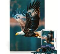Puzzle da 1000 pezzi con aquila calva in volo per ragazzi, ideale per il tempo libero e il divertimento, con bordi precisi, perfetto come regalo invernale (38x52cm)