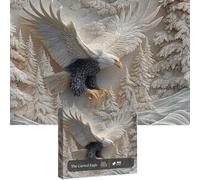 Puzzle da 1000 pezzi con aquila calva, scena impegnativa della fauna selvatica per adulti, aquila in volo arte della natura, decorazione artistica da parete con cornice, attività educativa per la
