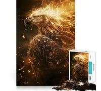 Puzzle da 1000 pezzi con aquila dorata radiosa per adolescenti, gioco di logica mentale, silenzioso, tranquillo, taglio preciso, articolo dei desideri di Babbo Natale (38x26cm)