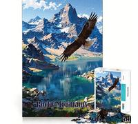 Puzzle da 1000 pezzi con aquila in volo sulle Montagne Rocciose,disegno preciso,gioco cognitivo divertente per il tempo libero,scena natalizia (38x52cm)