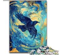 Puzzle da 1000 pezzi con aquila nel cielo notturno, puzzle in legno per adulti 50x75cm, per adolescenti e famiglie, perfetto come decorazione fai da te e come sfida per il cervello