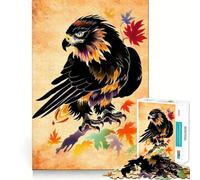 Puzzle da 1000 pezzi con aquila nera,arte tradizionale,taglio preciso,sfida intelligente e divertente,gioco di svago,regalo di Natale 50x75cm