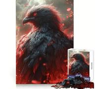 Puzzle da 1000 pezzi con aquila nera dagli occhi rossi, ideale per ragazzi, per favorire la concentrazione e il relax Ideale per creare un regalo perfetto (38x26cm)