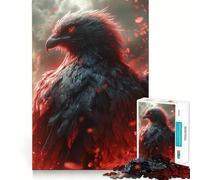 Puzzle da 1000 pezzi con aquila nera dagli occhi rossi,incastro perfetto,attività di gioco intelligente,divertimento per il tempo libero,regalo di compleanno 38x52cm