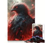 Puzzle da 1000 pezzi con aquila nera dagli occhi rossi per ragazzi, ideale per stimolare la mente e divertirsi senza stress, con bordi definiti, perfetto come regalo di Natale (50x75cm)