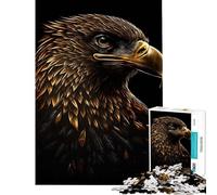 Puzzle da 1000 pezzi con aquila nera e oro Aiuta a stimolare la mente riduce lo stress ed è un gioco pratico adatto a persone dai 14 anni in su (38x52cm)