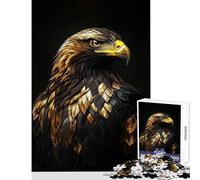 Puzzle da 1000 pezzi con aquila nera e oro decorazione per la casa giocattoli ottimo regalo giochi educativi con poster abbinato e foglio di quiz dimensioni 50x75cm