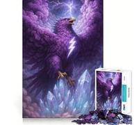 Puzzle da 1000 pezzi con aquila viola e simbolo di fulmine per adulti, ideale per allenare la mente, rilassare e divertirsi con l'arte dell'assemblaggio, un regalo perfetto per le vacanze (50x75cm)