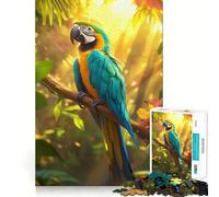 Puzzle da 1000 pezzi con ara blu e oro nella giungla,taglio perfetto,divertente,gioco rompicapo cognitivo,ideale per il tempo libero,regalo artistico di Natale 38x26cm