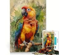 Puzzle da 1000 pezzi con ara scarlatta dai colori vivaci,ideale per ragazzi,stimola la mente,si incastra perfettamente senza spazi vuoti e offre un'attività rilassante di gruppo al chiuso (38x26cm)