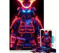 Puzzle da 1000 pezzi con armatura da samurai al neon, ideale per adolescenti, antistress, con bordi precisi e regalo perfetto (50x75cm)