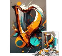 Puzzle da 1000 pezzi con arpa arte astratta gioco rilassante sfida per l'intelligenza e la mente giocattolo avvincente regalo per donne e uomini gara di velocità manuale (dimensioni 38x26cm)