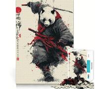 Puzzle da 1000 pezzi con arte del guerriero samurai panda per adolescenti, puzzle rilassante, arte da assemblare, regalo di alta qualità (38x26cm)