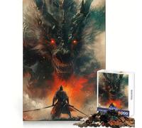 Puzzle da 1000 pezzi con arte di Samurai Drago Mostro per Adolescenti, Rafforza la Memoria, Divertimento Tranquillo, Bordo Di Qualità, (38x52cm)